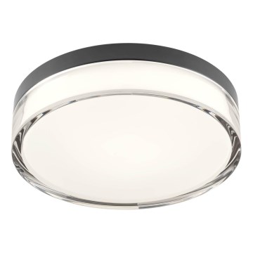 Redo 01-3735 - Plafonnier salle de bain FRISBI LED/12W/230V d. 23 cm CRI 90 3000/4000K IP44 noir