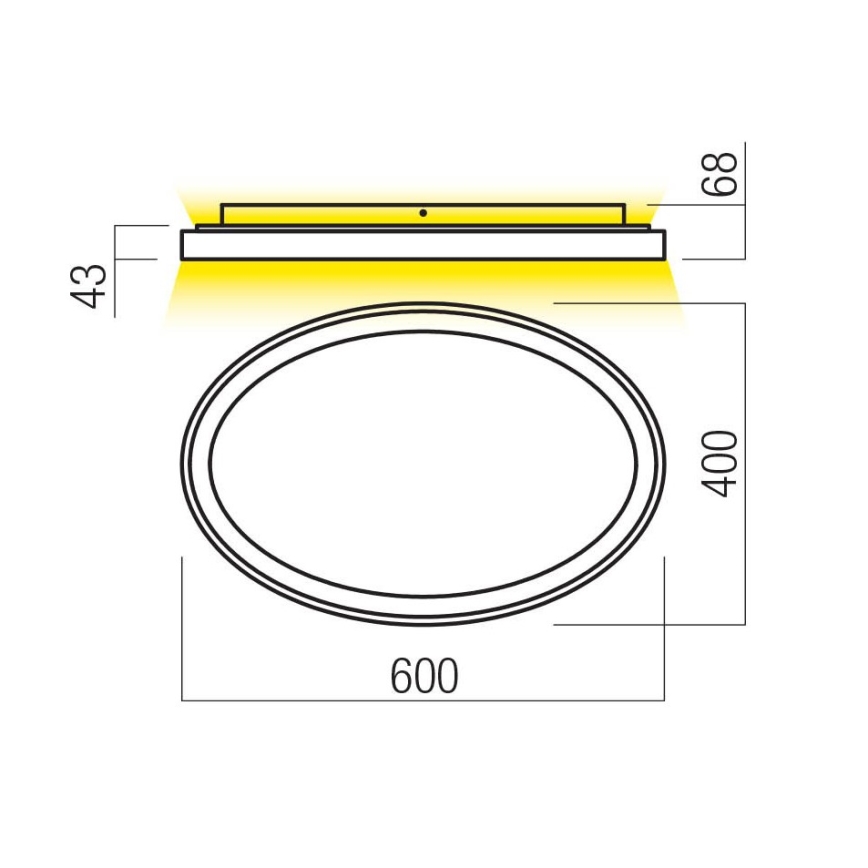 Redo 01-3806 - dimbare LED-plafondlamp NOBU LED/60W/230V 3000/4000K CRI 90 wit