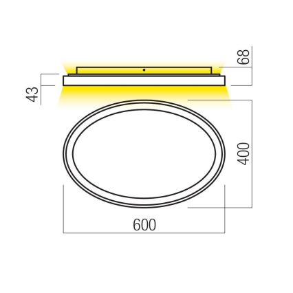 Redo 01-3807 - Plafonnier LED dimmable NOBU LED/60W/230V 3000/4000K CRI 90 doré