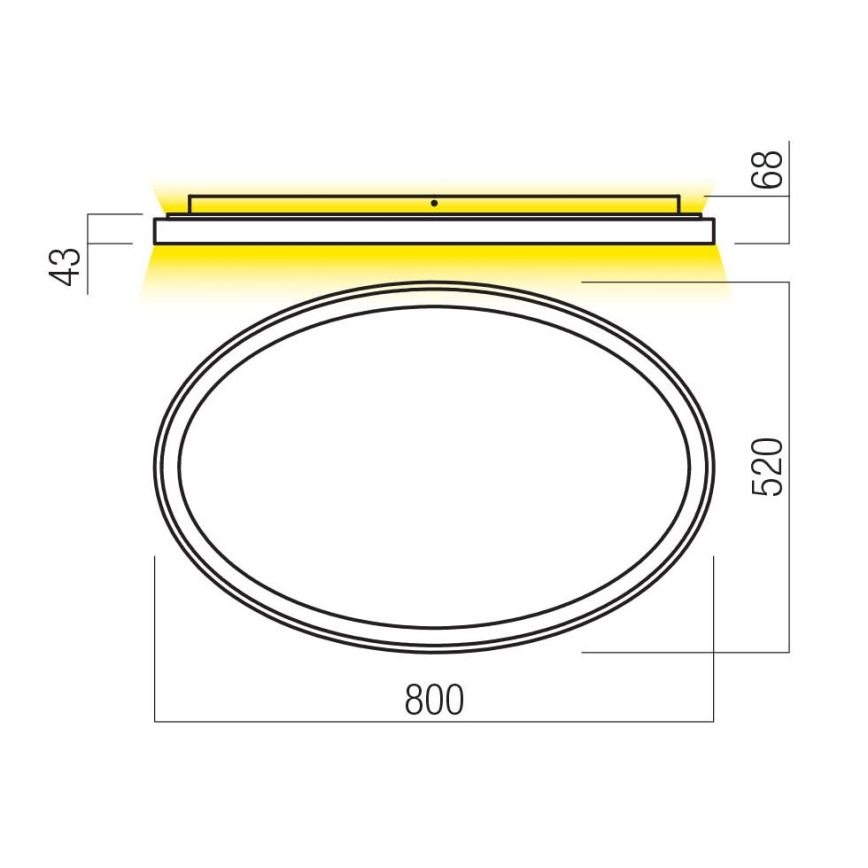 Redo 01-3809 - dimbare LED-plafondlamp NOBU LED/80W/230V 3000/4000K CRI 90 wit