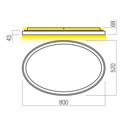Redo 01-3811 - Dimbare LED-plafondlamp NOBU LED/80W/230V 3000/4000K CRI 90 zwart