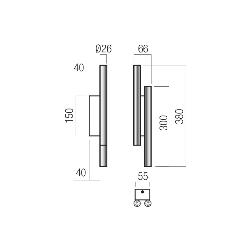 Redo 01-3852 - LED-wandlamp NIKOS 4xLED/4W/230V CRI 90 zwart