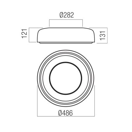 Redo 01-3940 - LED plafondlamp DIP LED/30W/230V 2700/3000/4000/5000/6500K CRI 90 Ø 48,6 cm wit