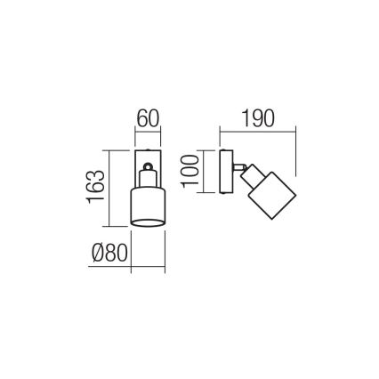Redo 01-3984 - Wandspot ROTIS 1xE14/15W/230V