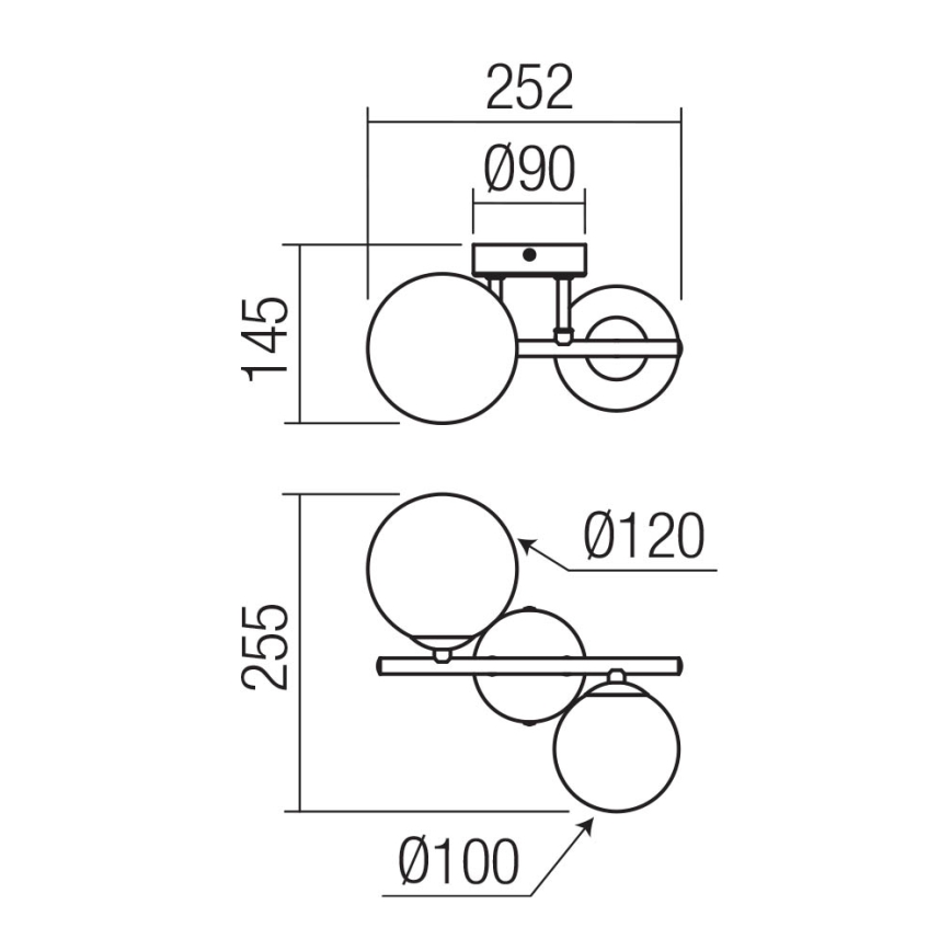 Redo 01-3987 - Bevestigde hanglamp ASTRA 2xG9/8W/230V zwart