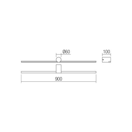 Redo 01-4036 - Éclairage de miroir salle de bain ROW LED/18W/230V 90 cm IP44 noir