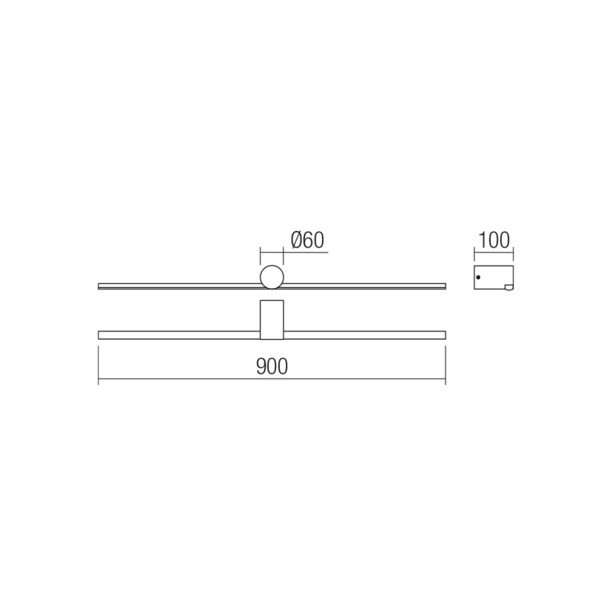 Redo 01-4036 - Éclairage de miroir salle de bain ROW LED/18W/230V 90 cm IP44 noir