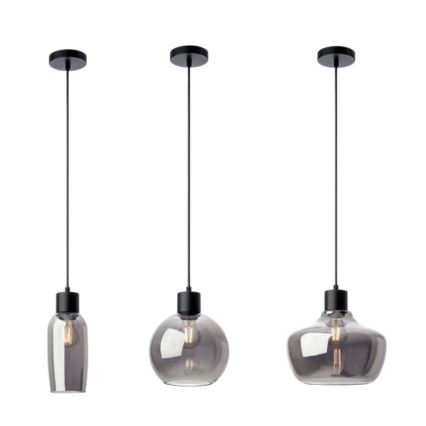 Redo 01-4044 - Hanglamp aan een koord ATLANTIS 1xE27/42W/230V diameter 11 cm zwart