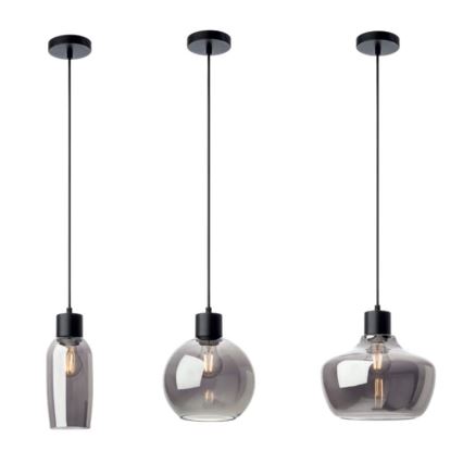 Redo 01-4045 - Hanglamp aan een koord ATLANTIS 1xE27/42W/230V diameter 20 cm zwart