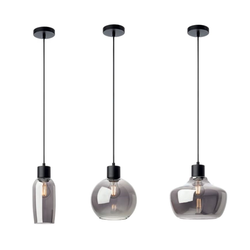 Redo 01-4045 - Hanglamp aan een koord ATLANTIS 1xE27/42W/230V diameter 20 cm zwart