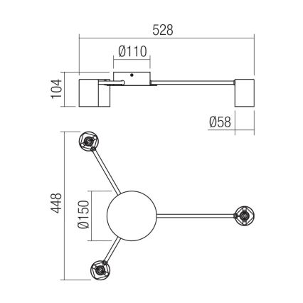 Redo 01-4049 - Spot NOA 3xGU10/10W/230V doré
