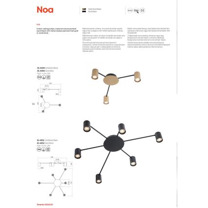 Redo 01-4051 - Spot NOA 6xGU10/10W/230V goud