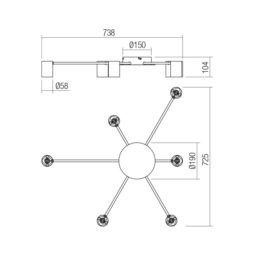 Redo 01-4051 - Spot NOA 6xGU10/10W/230V goud