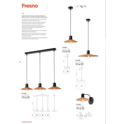 Redo 01-4053 - Applique murale FRESNO 1xE27/42W/230V