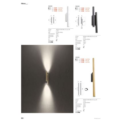 Redo 01-4058 - Applique murale LED dimmable NIKOS LED/10W/230V IRC 90 dorée