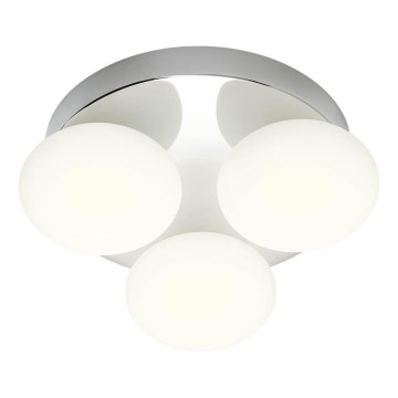 Redo 01-4306 - Plafonnier LED pour salle de bains OVUM 3xLED/5W/230V 3000/4000K IRC 90 Ø 24 cm IP44 blanc/chrome brillant