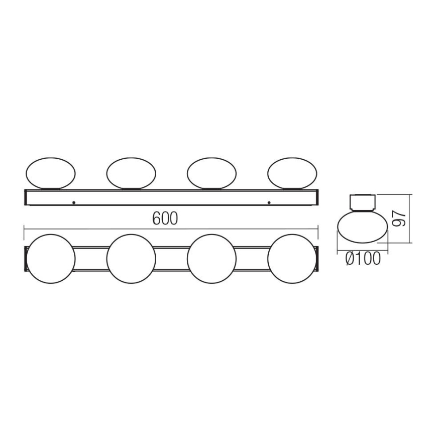 Redo 01-4309 - LED plafondlamp voor de badkamer OVUM 4xLED/5W/230V 3000/4000K CRI 90 IP44 wit/glanzend chroom