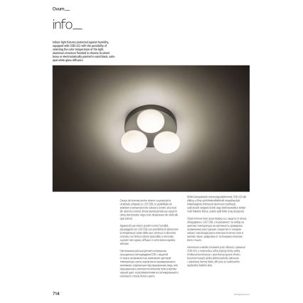 Redo 01-4311 - LED plafondlamp voor badkamer OVUM 4xLED/5W/230V 3000/4000K CRI 90 IP44 wit/zwart