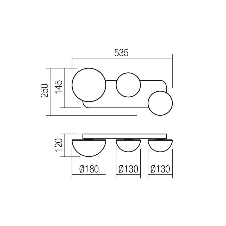 Redo 01-4329 - LED-wandlamp LUMIEN 3xLED/18W/230V 2700/3000K CRI 90 wit/goud