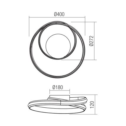 Redo 01-4356 - Applique murale LED dimmable TORSION LED/30W/230V 2700/3000/4000K IRC 90 noire