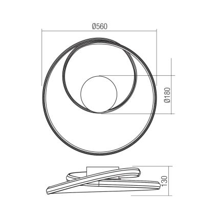 Redo 01-4358 - Plafonnier LED dimmable TORSION LED/40W/230V 2700/3000/4000K IRC 90 Ø 56 cm doré