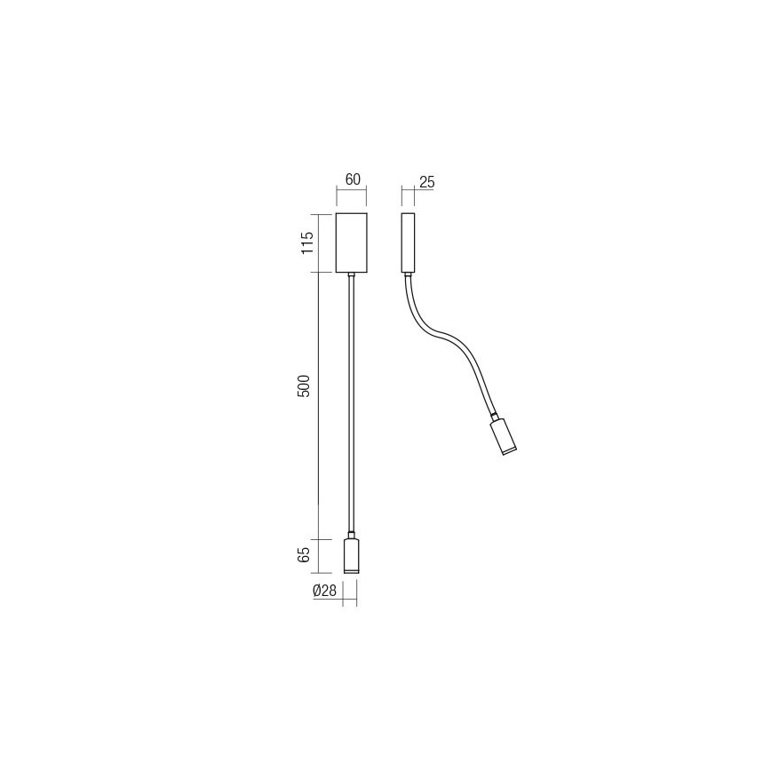 Redo 01-4475 - LED flexibele lamp WALLIE LED/3W/230V CRI 90 USB bronskleurig