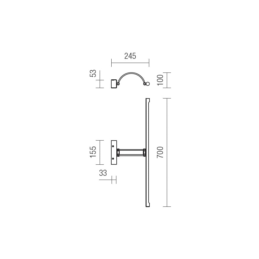 Redo 01-458 - Applique LED pour tableau IKON LED/18W/230V 70 cm chrome brillant