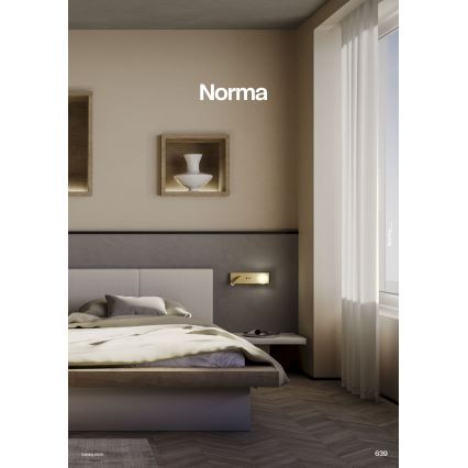 Redo 01-4661 - Applique murale LED NORMA LED/5W/230V + LED/3W IRC 90 USB blanc/doré