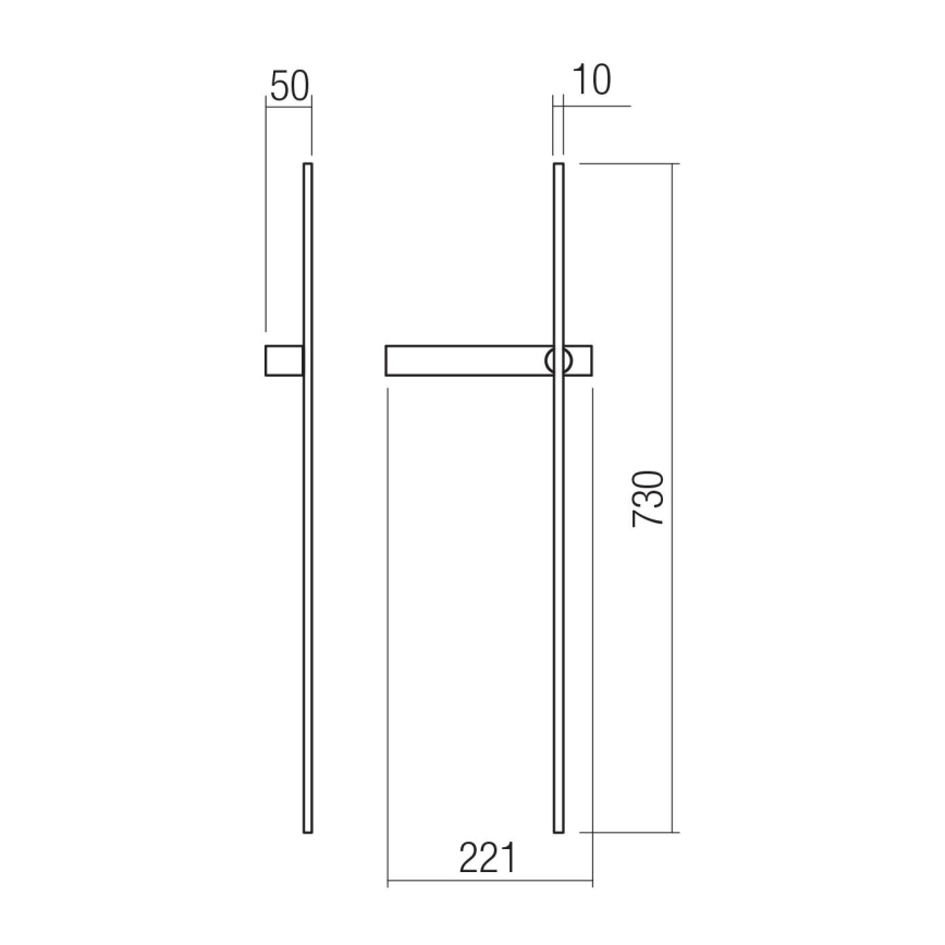 Redo 01-4672 - LED-wandlamp TANGENT 6W/230V 2700/2850/3000K 73 cm CRI 90 goud