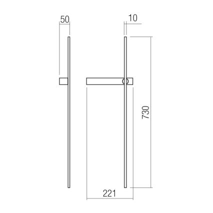 Redo 01-4673 - Applique murale LED TANGENT LED/6W/230V 2700/2850/3000K 73 cm IRC 90 noire