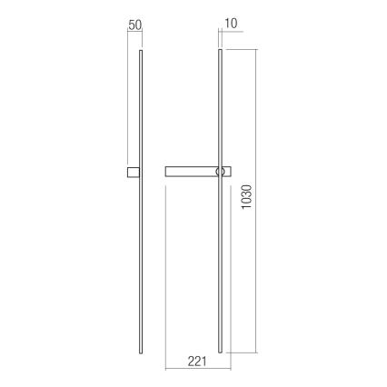 Redo 01-4674 - LED-wandlamp TANGENT LED/9W/230V 2700/2850/3000K CRI 90 goud