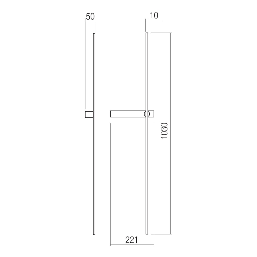 Redo 01-4674 - LED-wandlamp TANGENT LED/9W/230V 2700/2850/3000K CRI 90 goud