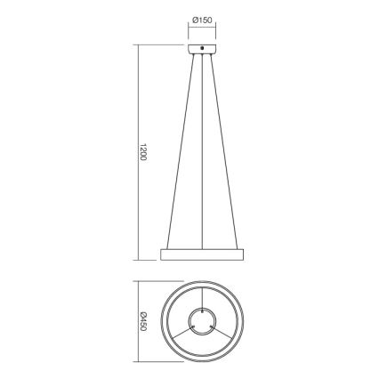 Redo 01-671 - LED Hanglamp aan een koord LOOP LED/38W/230V diameter 45 cm wit