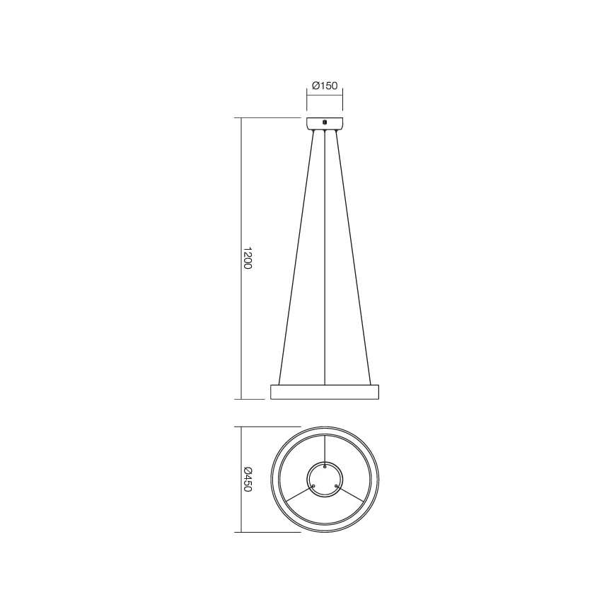 Redo 01-671 - LED Hanglamp aan een koord LOOP LED/38W/230V diameter 45 cm wit
