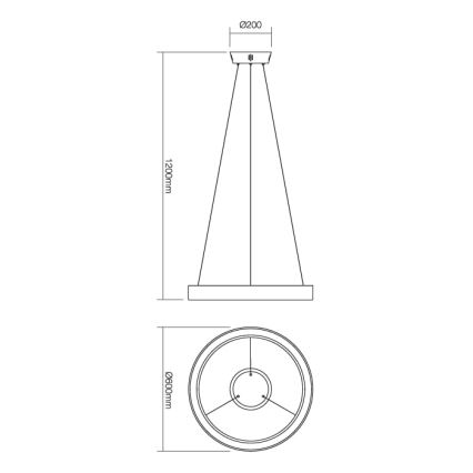 Redo 01-672 - LED Hanglamp aan een koord LOOP LED/48W/230V diameter 60 cm wit