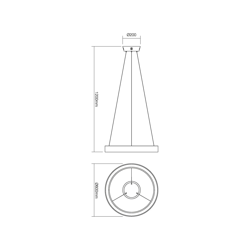 Redo 01-672 - LED Hanglamp aan een koord LOOP LED/48W/230V diameter 60 cm wit
