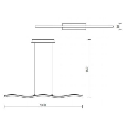 Redo 01-893 - LED-kroonluchter PULSE aan kabel, LED/23,1W/230V, mat chroom