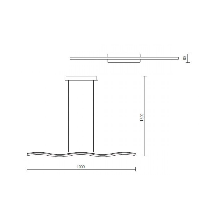 Redo 01-893 - Suspension LED sur câble PULSE LED/23,1W/230V chrome mat