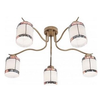 Redo 02-888 - Bevestigde hanglamp DEKOR 5xE27/42W/230V diameter 52,3 cm brons