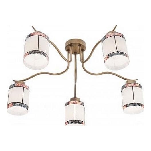 Redo 02-888 - Bevestigde hanglamp DEKOR 5xE27/42W/230V diameter 52,3 cm brons