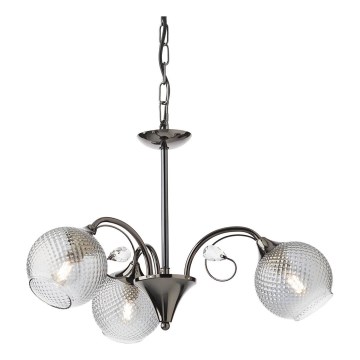 Redo 02-972 - Kroonluchter aan ketting ASPERA 3xE14/28W/230V Ø 52 cm zwart