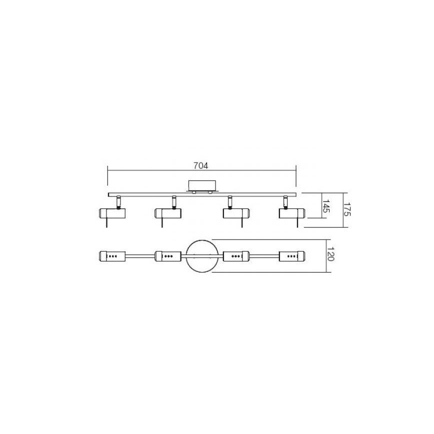 Redo 04-332 - SLIM LED-spot 4xLED/4W/230V, glanzend chroom