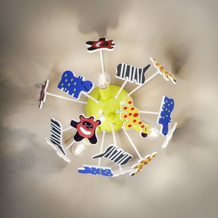 Redo 04-514 - Plafondlamp kinderkamer SAFARI 3xE14/3W/230V diameter 41 cm kleurrijk