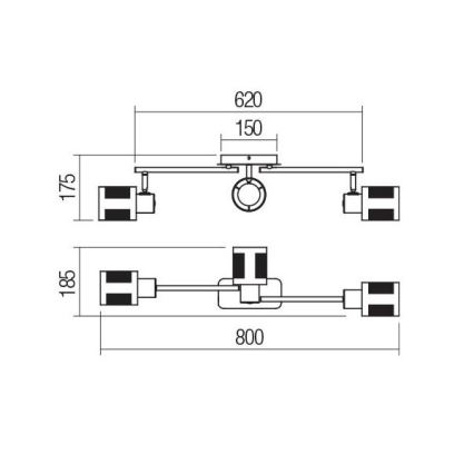 Redo 04-521 - Bevestigde hanglamp BASKET 3xE27/42W/230V brons