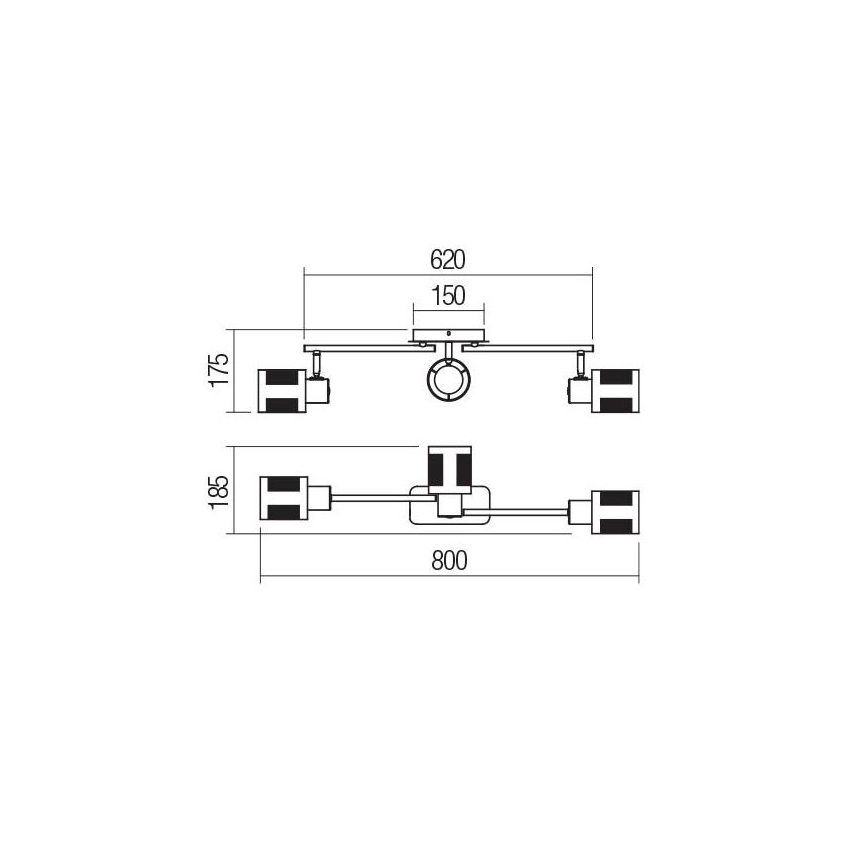 Redo 04-521 - Bevestigde hanglamp BASKET 3xE27/42W/230V brons