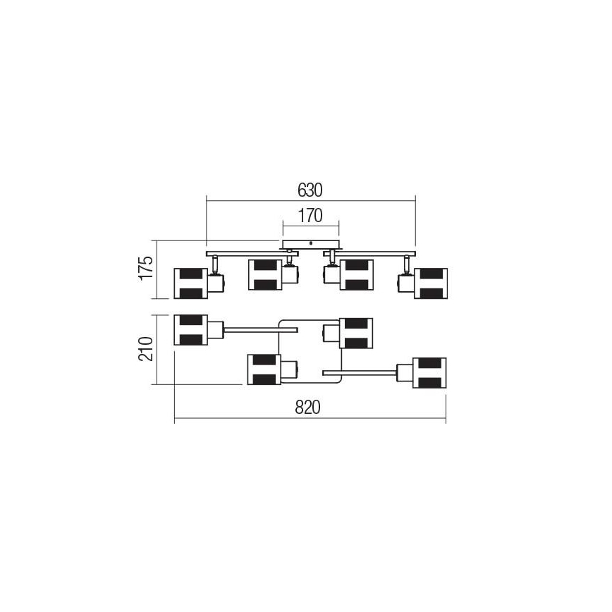 Redo 04-522 - Bevestigde hanglamp BASKET 4xE27/42W/230V brons