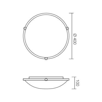 Redo 05-391 - Plafonnier VIRGINIA 2xE27/42W/230V Ø 40 cm crème