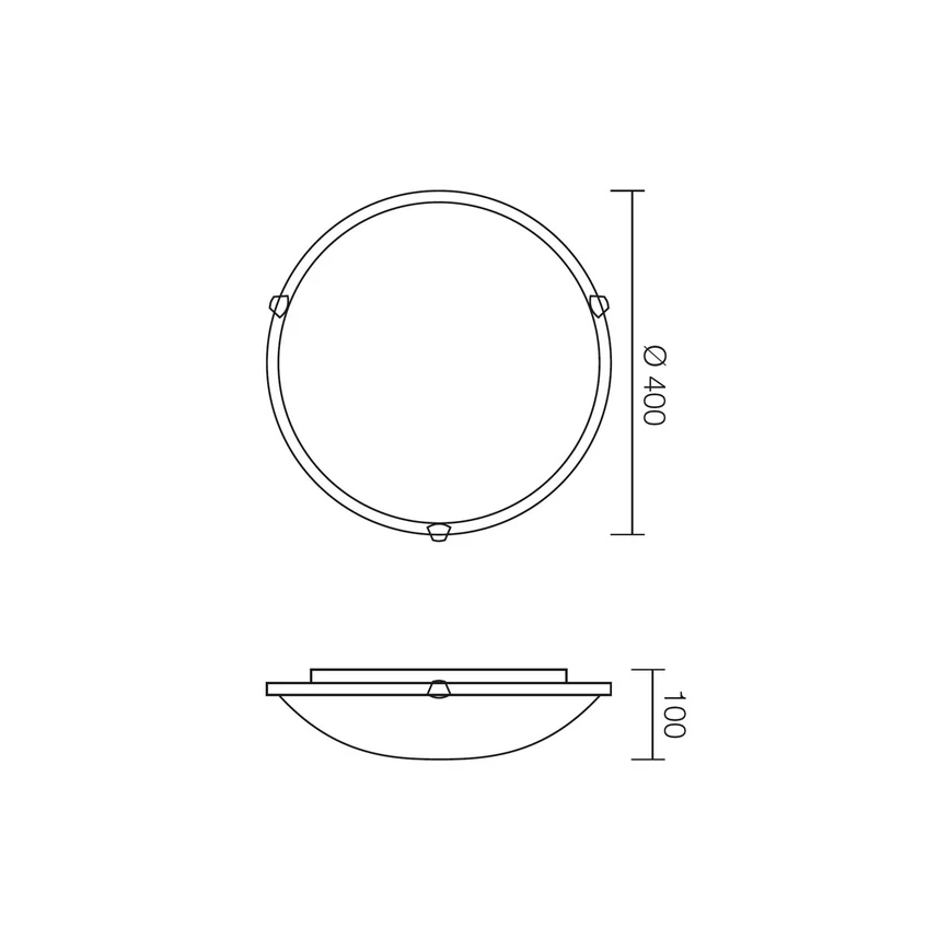Redo 05-393 - Plafonnier VIRGINIA 2xE27/42W/230V Ø 40 cm gris