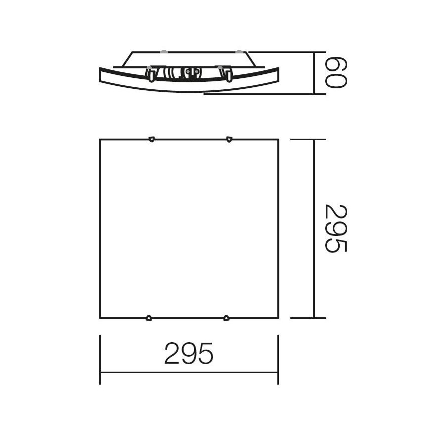 Redo 05-812 - Plafonnier SHAKE 1xE27/42W/230V 29,5x29,5 cm blanc