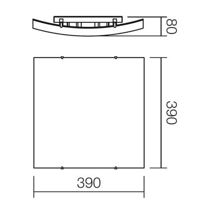 Redo 05-818 - Plafonnier NOTES 2xE27/42W/230V 39x39 cm blanc
